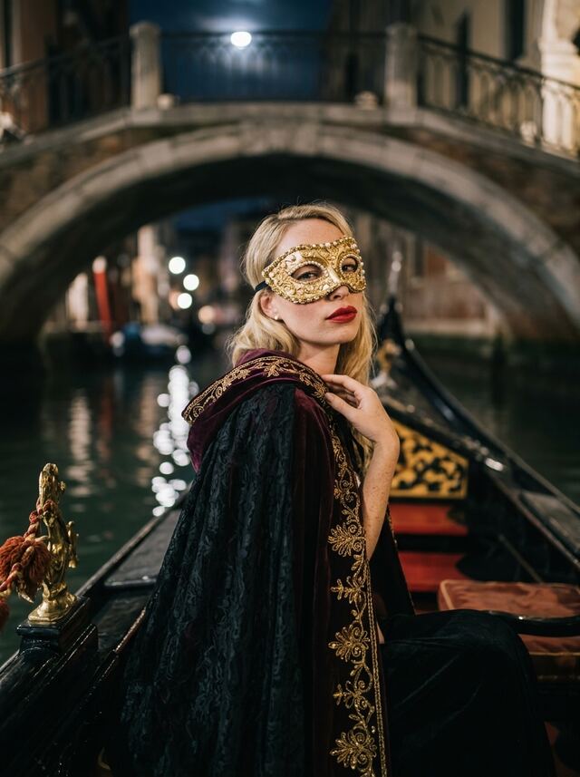 Venetian masquerade gondola