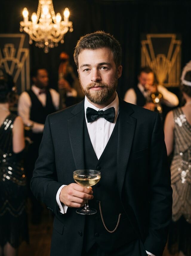 Gatsby gala in a three-piece tux